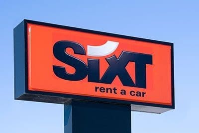 Sixt rent a car outdoor sign