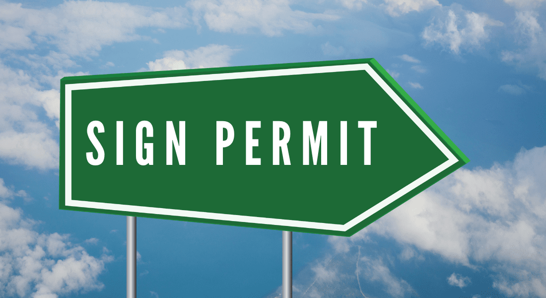 Sign Permit Sign Board in Green